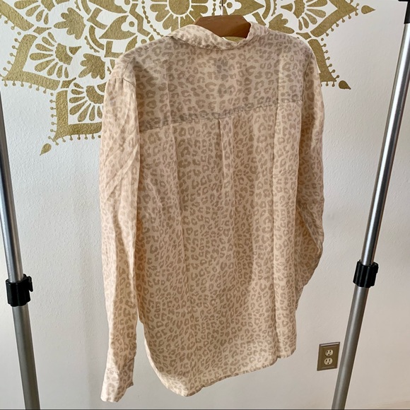 GAP linen loose fitting leopard print shirt size S - Picture 4 of 10